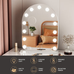 Embellir Makeup Mirror 40x50cm Dressing Vanity LED Bulb Light with 5x Magnification White Arch