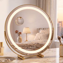 Embellir 50cm Hollywood Makeup Mirror with Lights and 10X Magnifier Round Gold