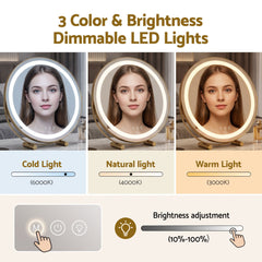 Embellir 50cm Hollywood Makeup Mirror with Lights and 10X Magnifier Round Gold