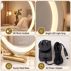 Embellir 50cm Hollywood Makeup Mirror with Lights and 10X Magnifier Round Gold