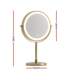 Embellir Lighted Makeup Mirror Rotation 10X Magnifying Double Sided Tabletop Gold