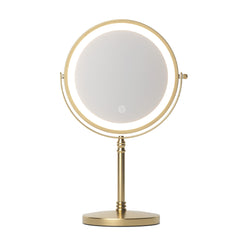Embellir Lighted Makeup Mirror Rotation 10X Magnifying Double Sided Tabletop Gold