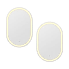 Embellir 2 LED Wall Mirror With Light 50X75CM Bathroom Decor Oval Mirrors Vanity
