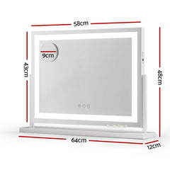 Embellir Makeup Mirror 58x46cm 360~ Rotatable Vanity Mirror with Lights Bright Light Strip Adjustable