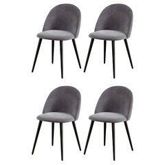 Artiss Dining Chairs Set of 4 Velvet Solid Curved Dark Grey