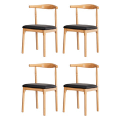 Artiss 4x Dining Chairs Rubber Wood Leather Seat Black