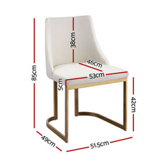 Artiss Dining Chairs Set of 4 Linen Fabric Frame Beige