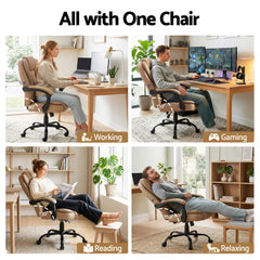 Artiss Massage Office Chair Executive Computer Gaming Chairs Brown PU Leather Espresso