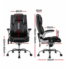 Artiss 8 Point Massage Office Chair PU Leather Black