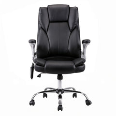 Artiss 8 Point Massage Office Chair PU Leather Black