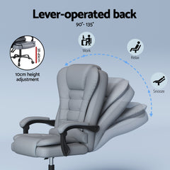 Artiss Executive Office Chair 4-Point Massage Adjustable Ergonomic Recline PU