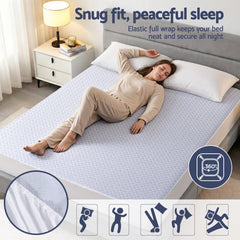 Giselle Cooling Mattress Protector Waterproof Deep Pocket Fitted Cover Double