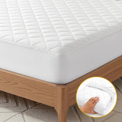 Giselle Waterproof Mattress Protector 100% Cotton Quilted Fitted Cover King Single