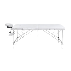 Zenses Massage Table 75cm Portable 2 Fold Aluminium Beauty Bed White