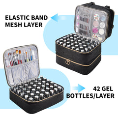 3 Layer Nail Polish Organizer Holds 84 Bottles Detachable and Waterproof Nail Care Storage Box for Lamp and Nail Art Manicure Tools Travel Carrying Case