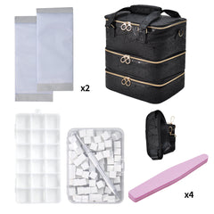 3 Layer Nail Polish Organizer Holds 84 Bottles Detachable and Waterproof Nail Care Storage Box for Lamp and Nail Art Manicure Tools Travel Carrying Case