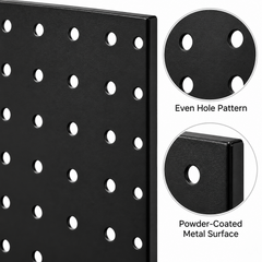2 Pack Tabletop Pegboard Display Stand with 24 Hooks Black Metal Jewellery Organizer Retail Display Rack for Earrings Necklaces Crafts Accessories