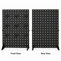 2 Pack Tabletop Pegboard Display Stand with 24 Hooks Black Metal Jewellery Organizer Retail Display Rack for Earrings Necklaces Crafts Accessories