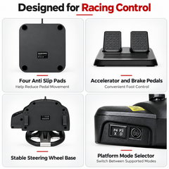 Gaming Racing Steering Wheel 270 Degree Dual Motor Vibration Pedals Gear Shifter for PS5 PS4 PS3 Xbox Series X One 360 Switch PC