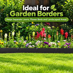 3x10m Landscape Edging Border Flexible Garden Rolls PE Insulating Belt 15cm Tall with 30 Stakes for Flower Beds Yard Paver Weather Resistant Divider Black