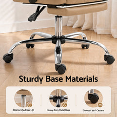 Artiss Executive Office Chair Leather Footrest Espresso