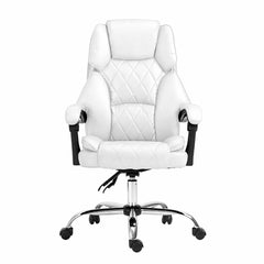Artiss Executive Office Chair Leather Recliner White
