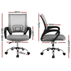 Artiss Mesh Office Chair Mid Back Grey