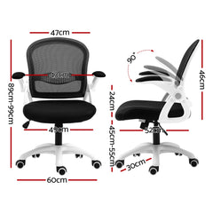 Artiss Mesh Office Chair Mid Back Black