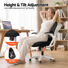 Artiss Mesh Office Chair Mid Back Black