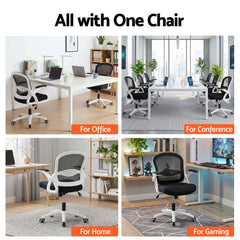 Artiss Mesh Office Chair Mid Back Black