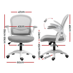 Artiss Mesh Office Chair Mid Back Grey