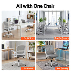 Artiss Mesh Office Chair Mid Back Grey