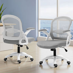 Artiss 2x Mesh Office Chair Computer Gaming Desk Chairs Work Study Mid Back Grey