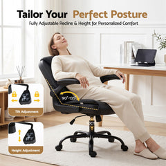 Artiss Executive Office Chair Mid Back Black