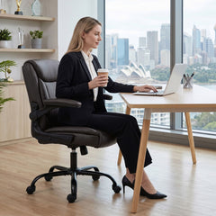 Artiss Executive Office Chair Mid Back Brwon