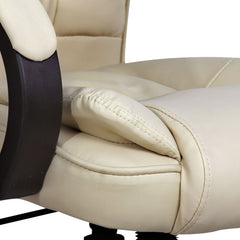 Artiss Executive Office Chair Leather Tilt Beige