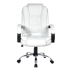 Artiss Executive Office Chair Leather Tilt White