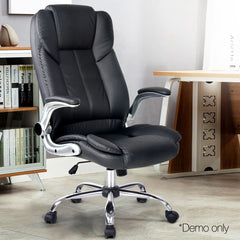 Artiss Executive Office Chair Leather Tilt Black