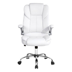 Artiss Executive Office Chair Leather Tilt White