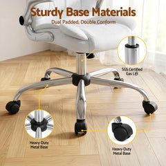 Artiss Executive Office Chair Leather Tilt White