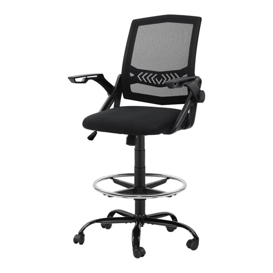Artiss Office Chair Drafting Stool Mesh Chairs Black