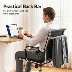Artiss Office Chair Conference Chairs PU Leather Mid Back Black