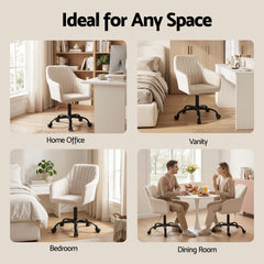 Artiss Office Chair Velvet Seat Cream