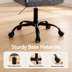 Artiss Office Chair Velvet Seat Dark Grey