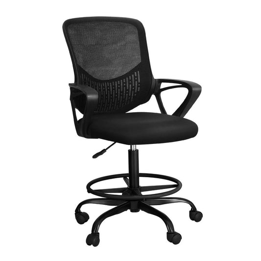 Artiss Office Chair Drafting Stool Mesh Chairs Black