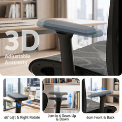 Artiss Ergonomic Office Chair Footrest Black