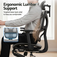 Artiss Ergonomic Office Chair Footrest Grey