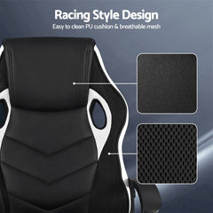 Astiss Gaming Office Chair Desk Racing Computer Chairs Executive Home Black & White