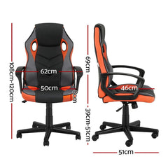 Artiss Gaming Office Chair Computer Executive Racing Chairs High Back Orange