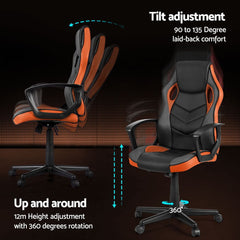 Artiss Gaming Office Chair Computer Executive Racing Chairs High Back Orange